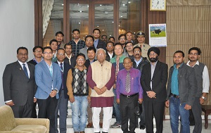 The Governor of Arunachal Pradesh Shri PB Acharya with Bank Managers in the Gyatri Hall at Raj Bhavan Itanagar on 1st February 2017.